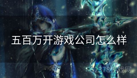 五百万开游戏公司怎么样