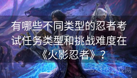 有哪些不同类型的忍者考试任务类型和挑战难度在《火影忍者》？