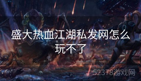 盛大热血江湖私发网怎么玩不了