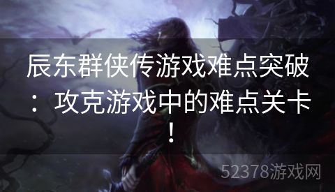 辰东群侠传游戏难点突破：攻克游戏中的难点关卡！