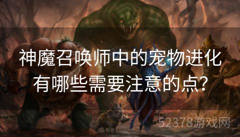神魔召唤师中的宠物进化有哪些需要注意的点？