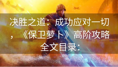 决胜之道：成功应对一切，《保卫萝卜》高阶攻略 全文目录：