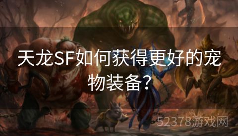 天龙SF如何获得更好的宠物装备？