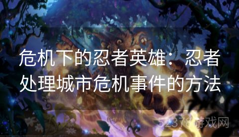 危机下的忍者英雄：忍者处理城市危机事件的方法