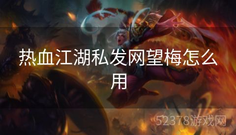 热血江湖私发网望梅怎么用