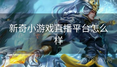 新奇小游戏直播平台怎么样