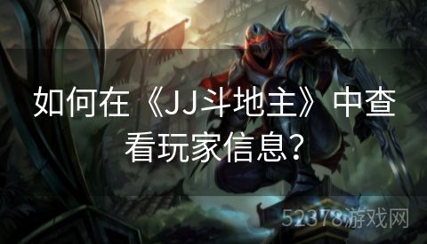 如何在《JJ斗地主》中查看玩家信息？