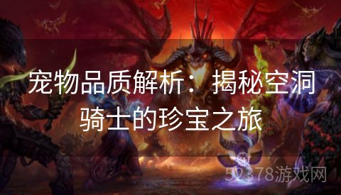 宠物品质解析：揭秘空洞骑士的珍宝之旅