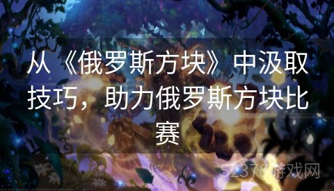 从《俄罗斯方块》中汲取技巧，助力俄罗斯方块比赛