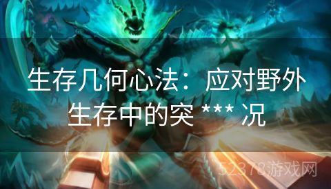 生存几何心法：应对野外生存中的突 *** 况
