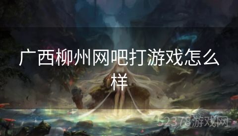 广西柳州网吧打游戏怎么样