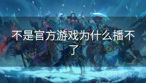 不是官方游戏为什么播不了