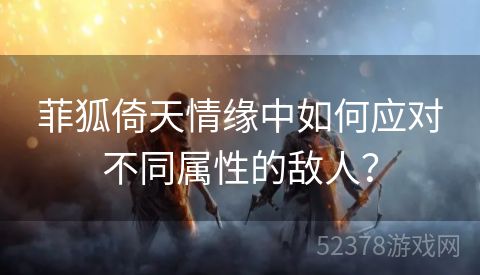 菲狐倚天情缘中如何应对不同属性的敌人？