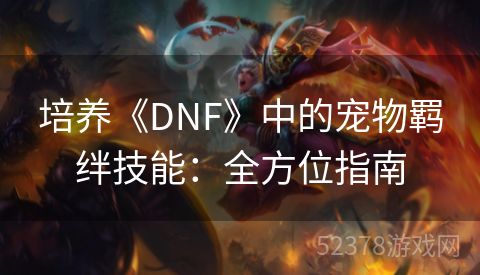 培养《DNF》中的宠物羁绊技能：全方位指南