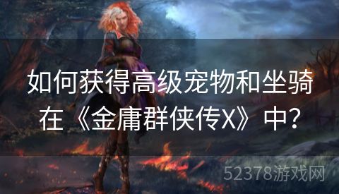 如何获得高级宠物和坐骑在《金庸群侠传X》中？