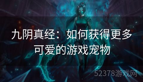 九阴真经：如何获得更多可爱的游戏宠物
