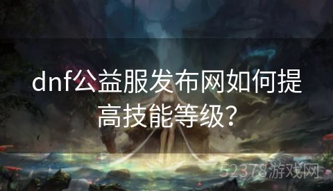 dnf公益服发布网如何提高技能等级？