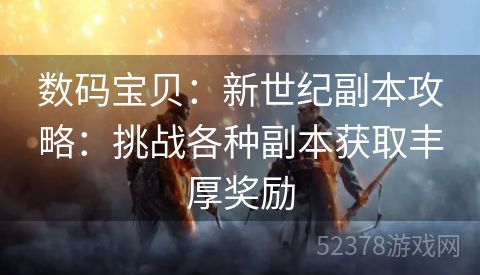 数码宝贝：新世纪副本攻略：挑战各种副本获取丰厚奖励