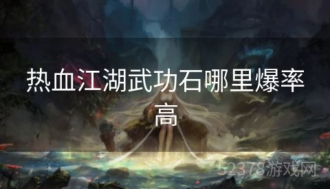热血江湖武功石哪里爆率高