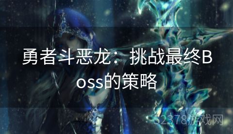 勇者斗恶龙：挑战最终Boss的策略