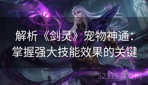 解析《剑灵》宠物神通：掌握强大技能效果的关键