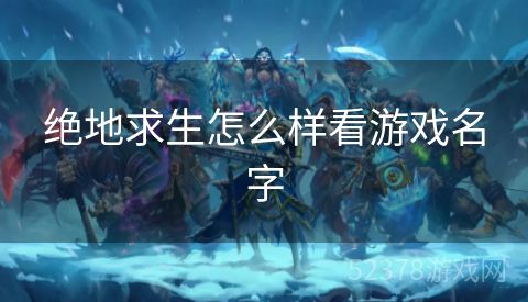 绝地求生怎么样看游戏名字