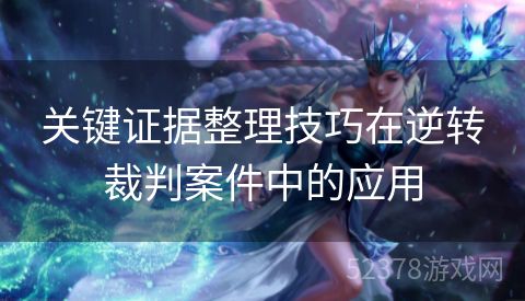 关键证据整理技巧在逆转裁判案件中的应用