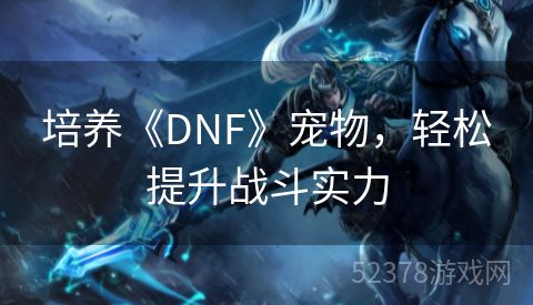 培养《DNF》宠物，轻松提升战斗实力